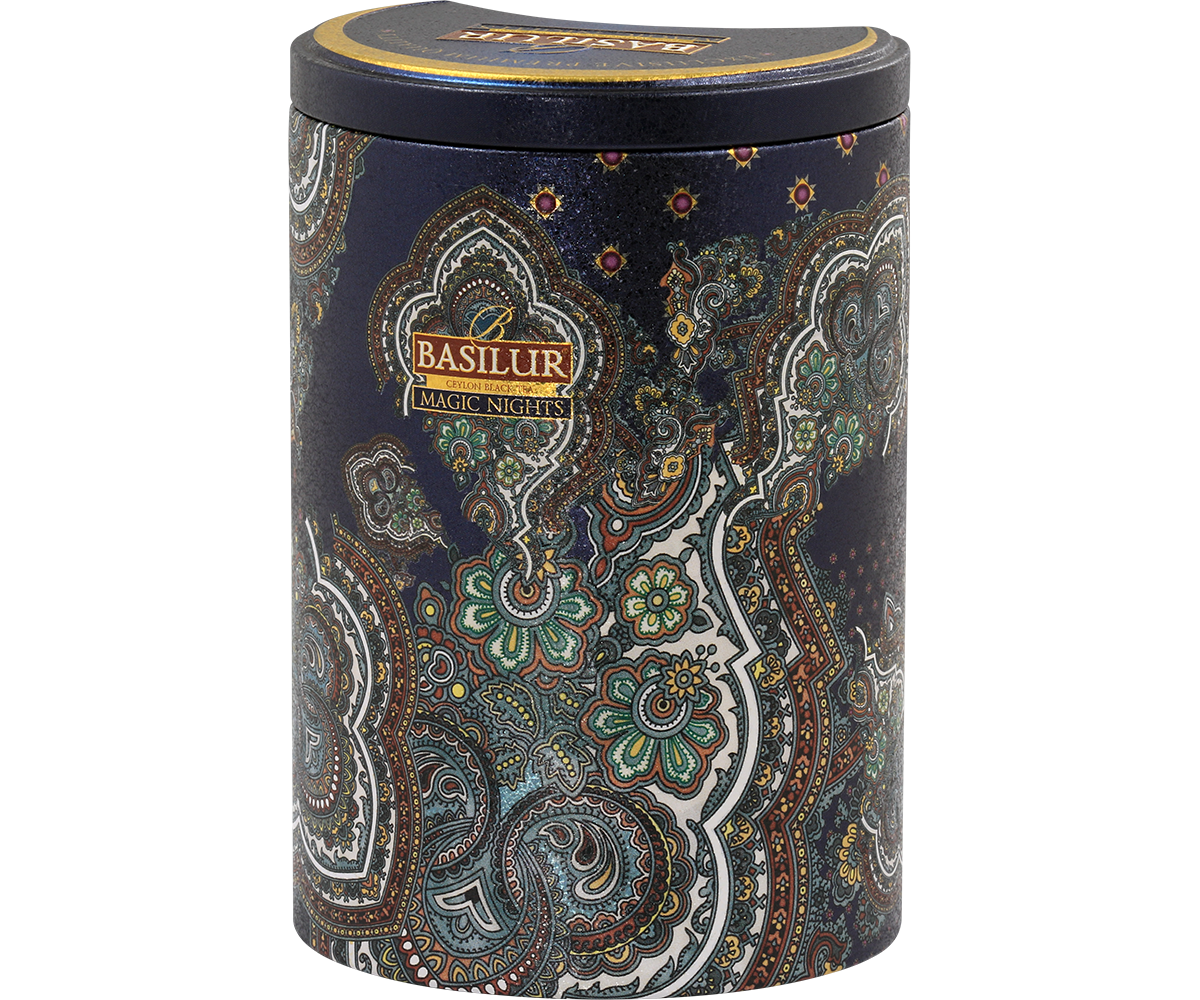 Elegancka puszka Basilur Magic Nights czarna herbata premium 100 g