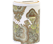 Elegancka puszka Basilur White Moon z orientalnym motywem, herbata oolong.