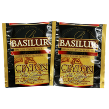 Koperty herbaty Basilur Special Ceylon zapakowane w folię.
