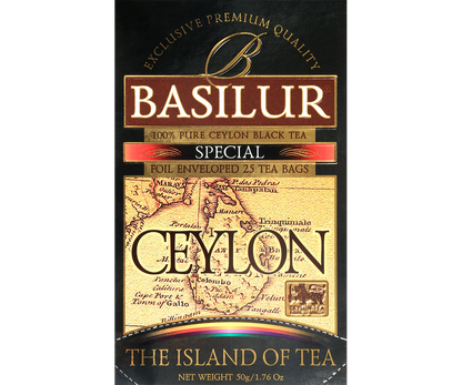 Opakowanie herbaty Basilur Special 25 kopert, czarna herbata cejlońska.