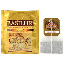 Koperta i torebka herbaty Basilur Gold Ceylon, czarna herbata cejlońska.