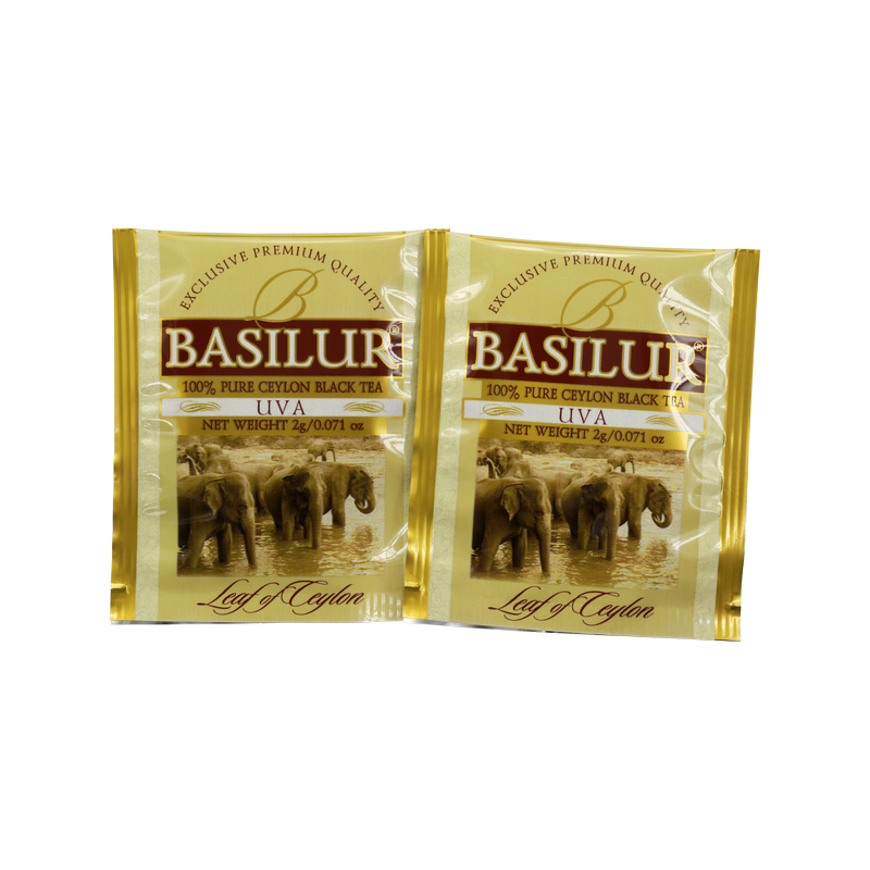 Koperty herbaty Basilur Uva, czarna herbata cejlońska.