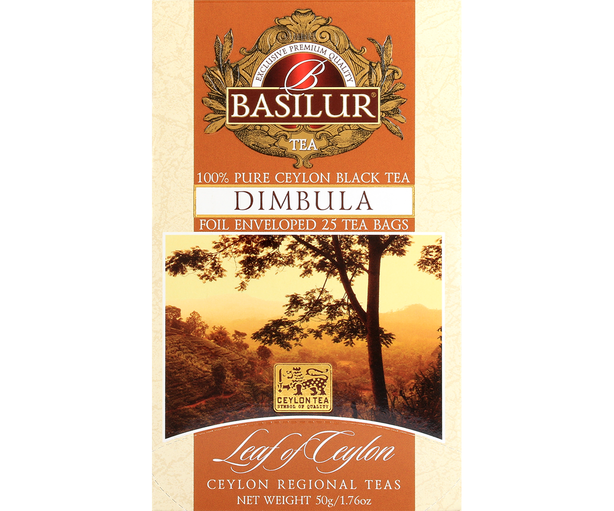 Herbata Basilur Dimbula – opakowanie 25 kopertowanych saszetek czarnej herbaty cejlońskiej.