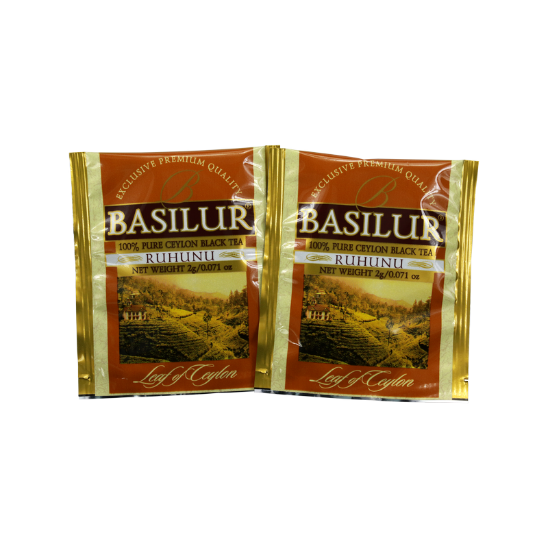 Saszetki herbaty Basilur Ruhunu – czarna herbata z południowego Cejlonu.
