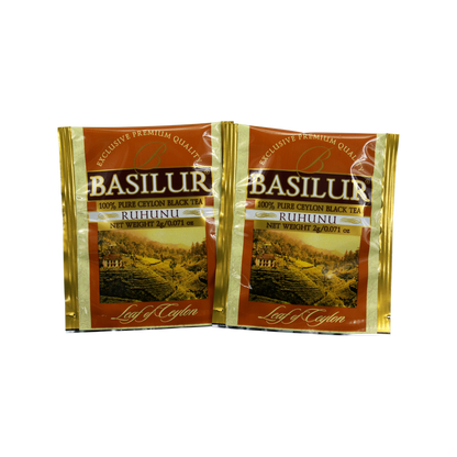 Saszetki herbaty Basilur Ruhunu – czarna herbata z południowego Cejlonu.
