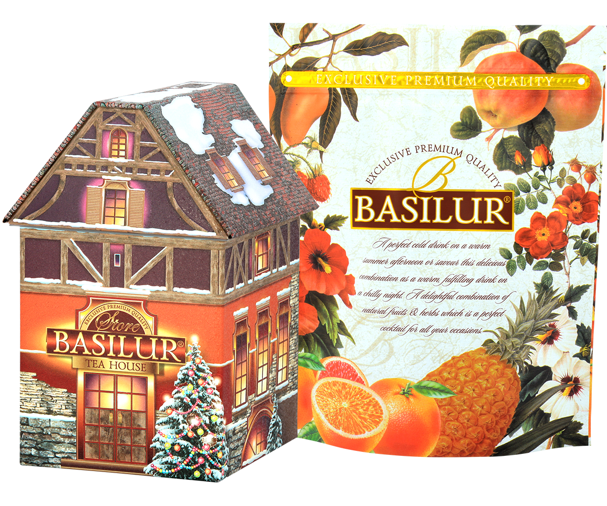 Zestaw świąteczny Basilur Christmas House z ozdobnym opakowaniem i herbatą