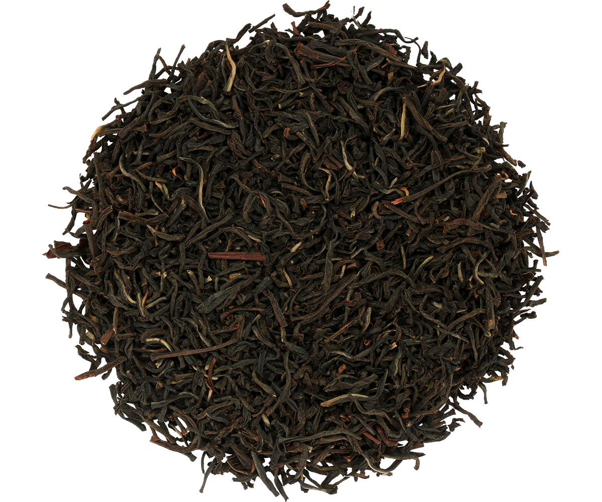 Liście czarnej herbaty Basilur Special Ceylon w zbliżeniu.