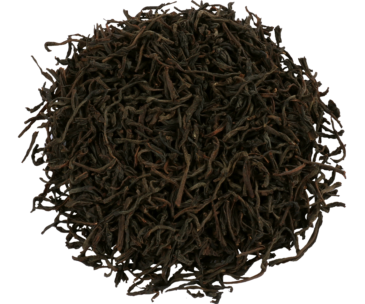 Liście czarnej herbaty Basilur High Grown Ceylon w zbliżeniu.