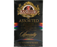 Kolorowe koperty herbat Basilur Assorted – Ceylon, Darjeeling, Sencha, Earl Grey, English Breakfast.