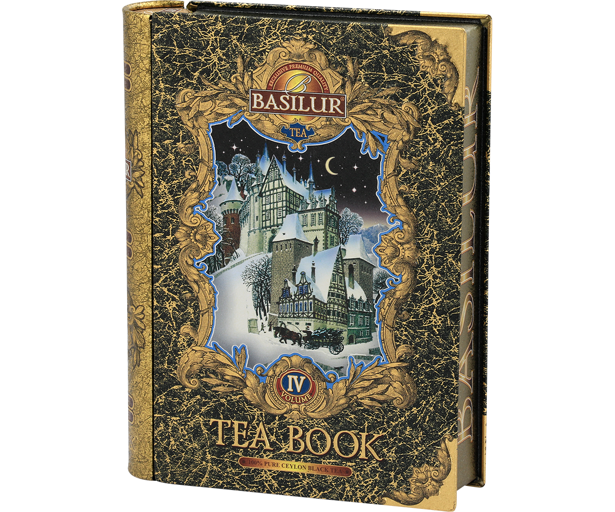 Herbata Basilur Tea Book vol. IV w puszce w kształcie książki.