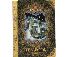 Przód puszki Basilur Tea Book vol. IV z zimową ilustracją zamku.
