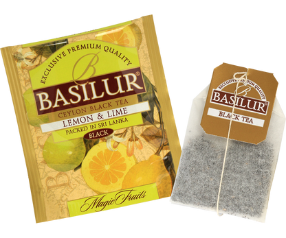 Zestaw herbat w kopertach Basilur Magiczne Owoce w eleganckim pudełku książce