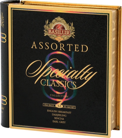 Kolekcja herbat Basilur Specialty Classics – cztery klasyczne smaki w ekskluzywnym opakowaniu.
