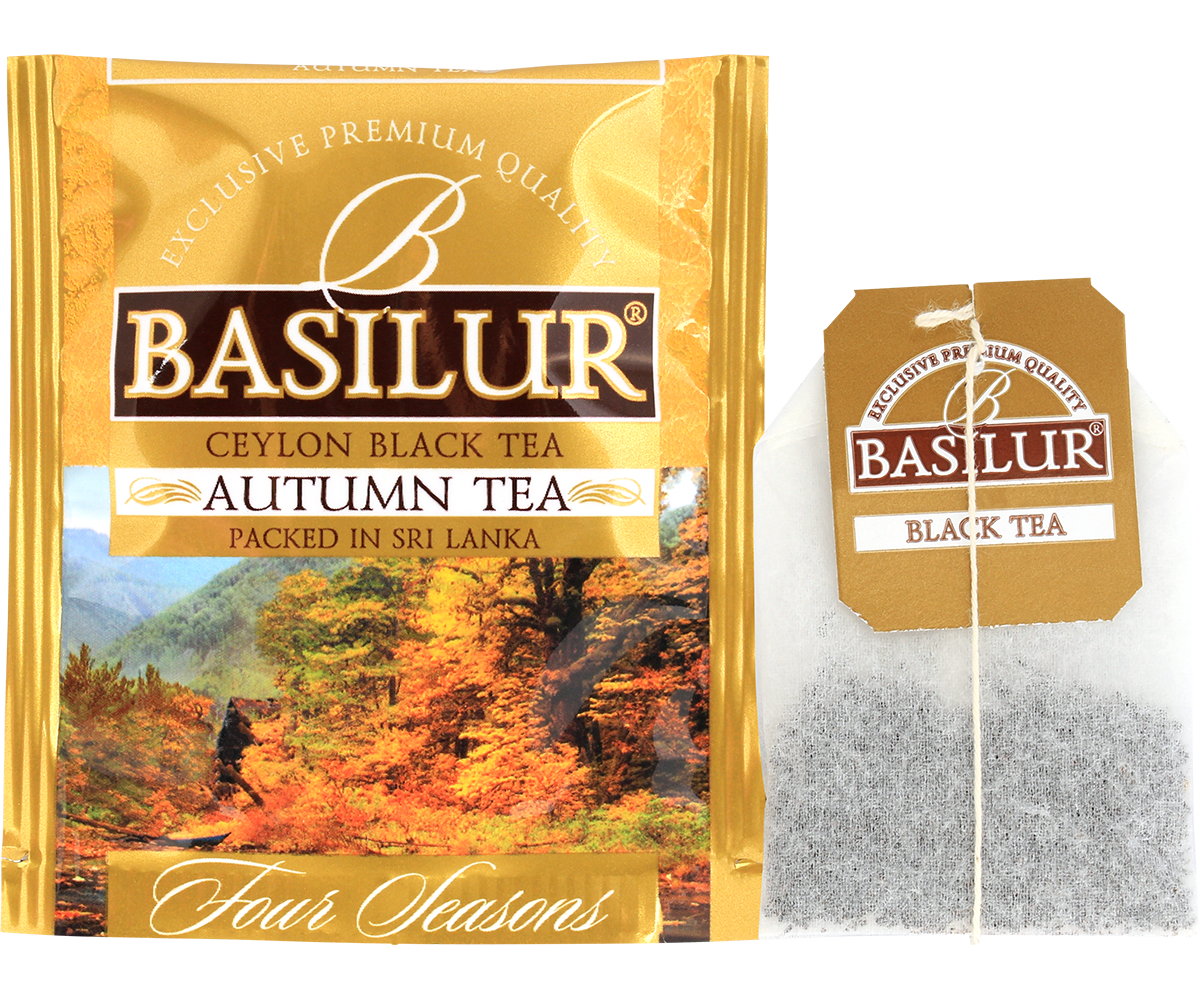 Koperta z torebką herbaty basilur autumn tea.