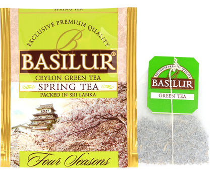Koperta z torebką herbaty basilur spring tea.