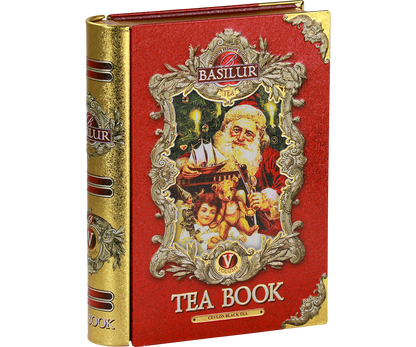 Bok puszki Basilur Tea Book vol. V z ornamentami i logo Basilur