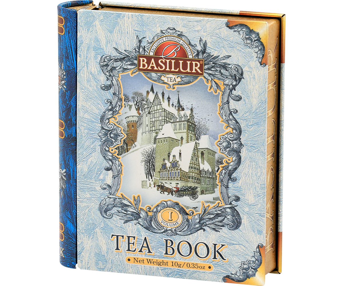 Otwarte opakowanie Basilur Tea Book vol. I z herbatą w piramidkach