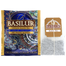 Saszetka i torebka herbaty Basilur Magic Nights z kolekcji Oriental Collection.