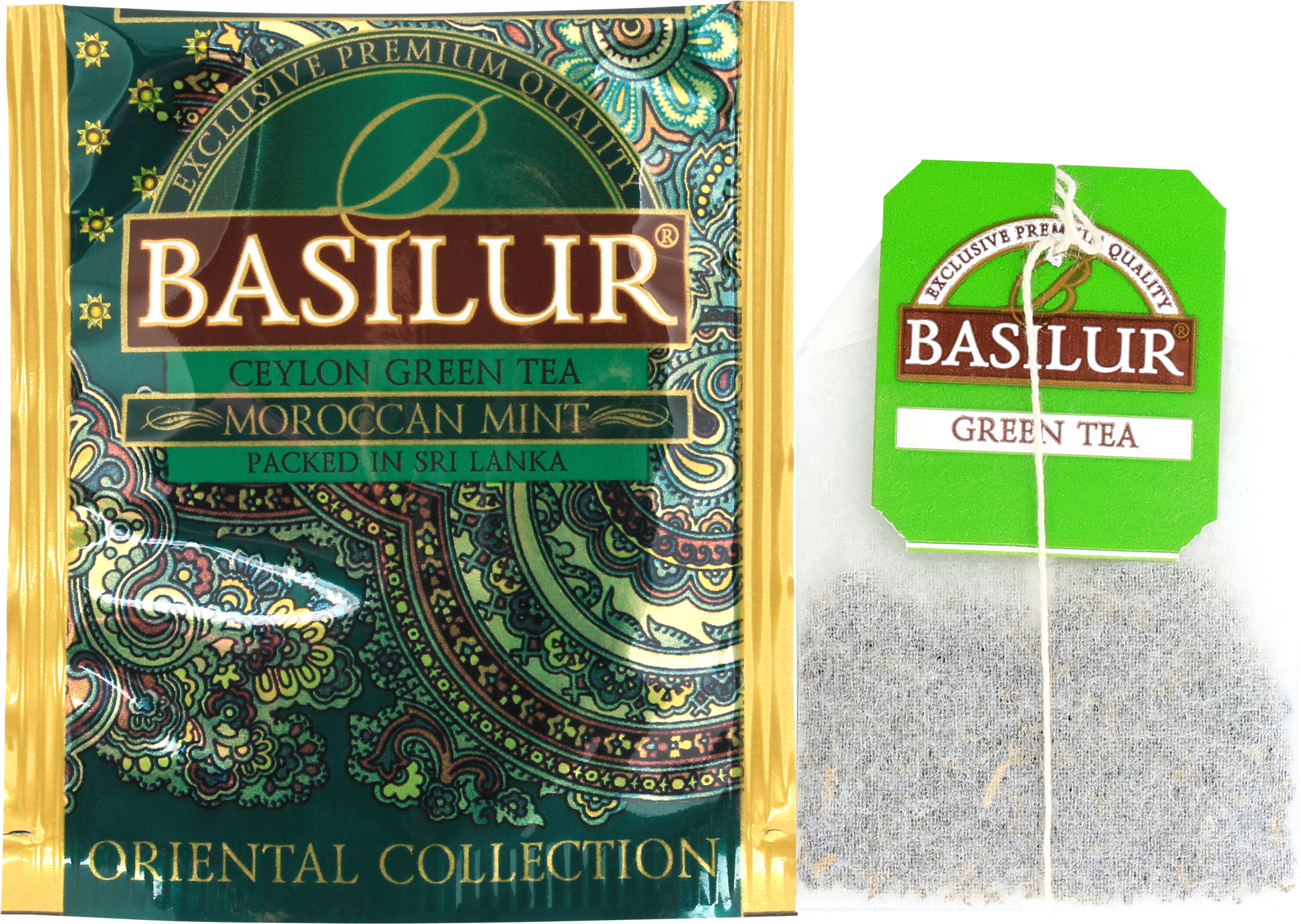 Koperta z torebką herbaty basilur moroccan mint.
