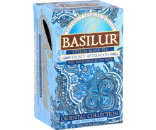Herbata Basilur Frosty Afternoon widok z boku, eleganckie orientalne wzory.