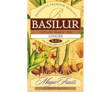 Czarna herbata Basilur Ginger w ozdobnym pudełku z serii Magic Fruits.