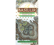 Przód opakowania herbaty Basilur White Moon – mleczna herbata oolong.