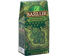 Bok opakowania Basilur Moroccan Mint z bogatym orientalnym wzorem.