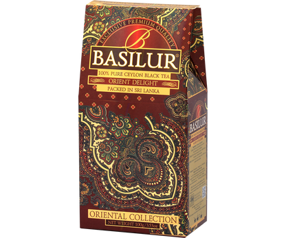 Herbata Basilur Orient Delight – luksusowe opakowanie czarnej herbaty cejlońskiej.