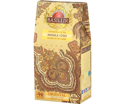 Opakowanie herbaty Basilur Masala Chai z kolekcji Oriental Collection czarna herbata z przyprawami