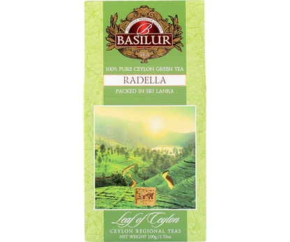 Opakowanie herbaty Basilur Radella Green – zielona herbata cejlońska 100 g.
