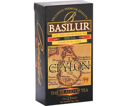 Opakowanie herbaty Basilur Special 25 torebek, czarna herbata cejlońska.