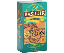 Opakowanie Basilur Green – zielona herbata cejlońska 25 torebek.