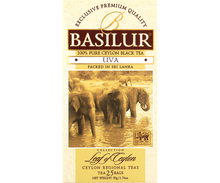 Opakowanie herbaty Basilur Uva – czarna herbata cejlońska z regionu Uva.