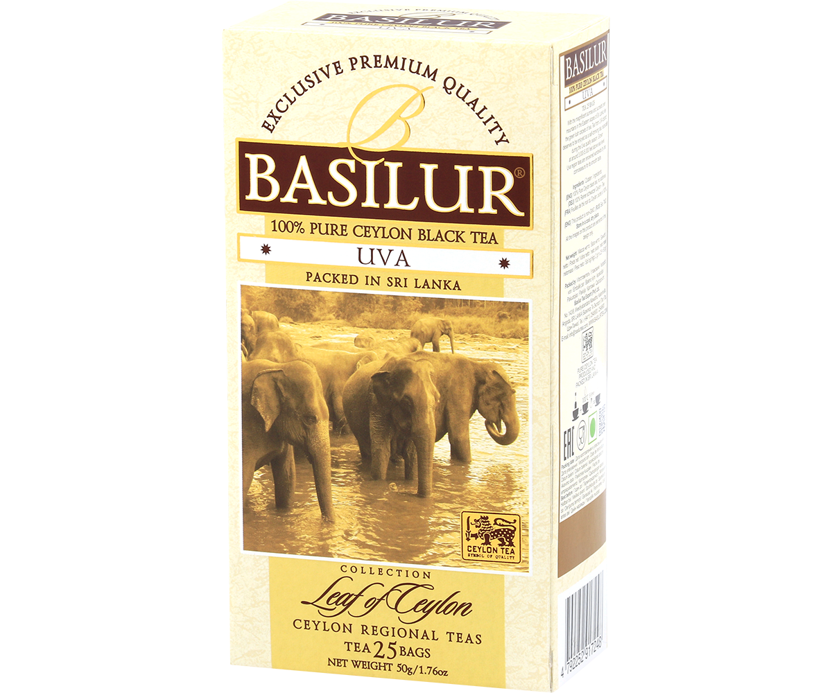 Herbata Basilur Uva – pudełko z czarnej herbaty cejlońskiej 25 kopert.