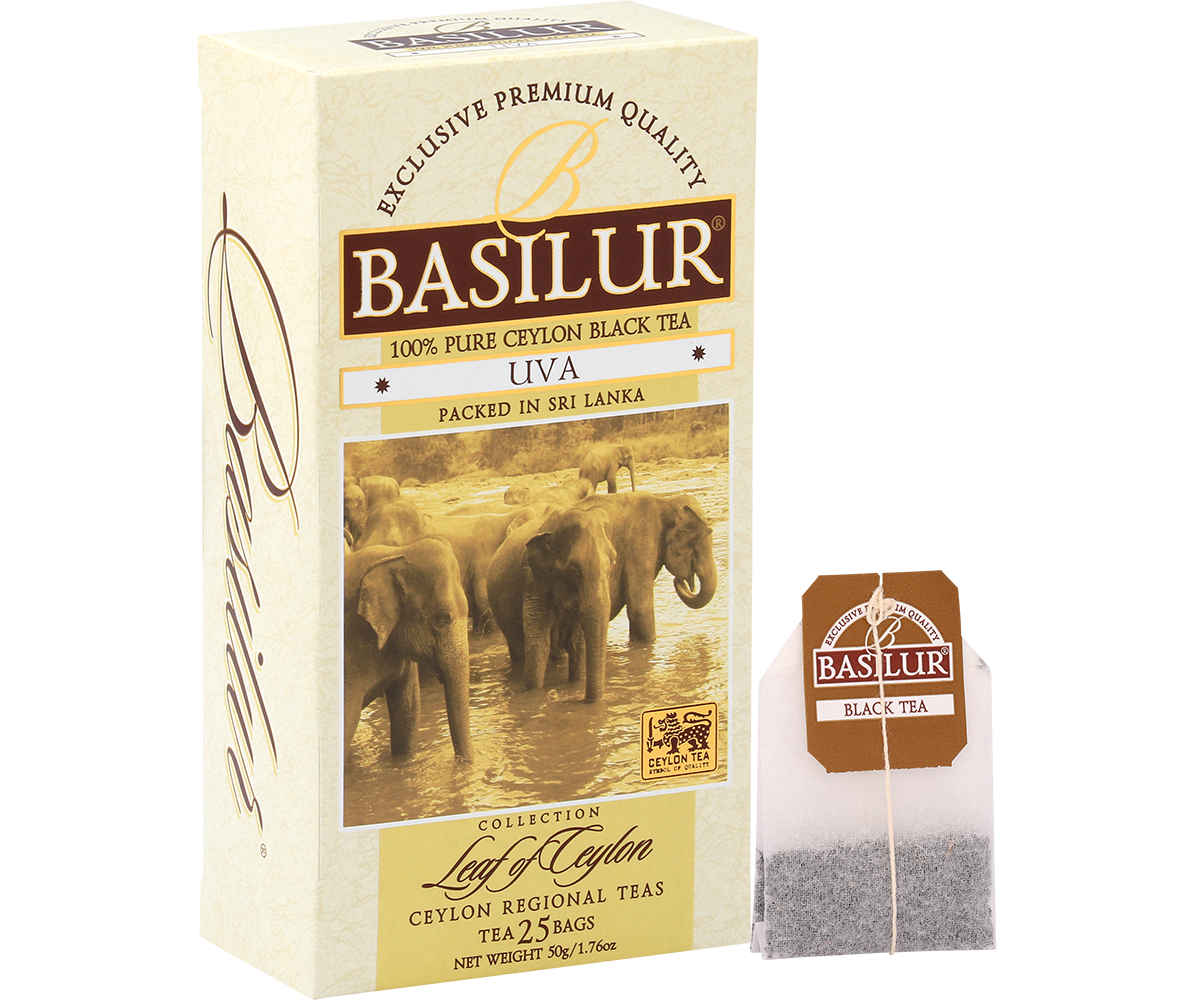 Herbata Basilur Uva w torebkach – czarna herbata premium z Cejlonu.