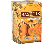 Herbata Basilur Mango & Pineapple – pudełko 25 kopert z egzotycznym smakiem.