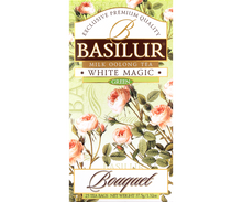 Opakowanie Basilur White Magic – elegancka herbata z nutą mleczną.