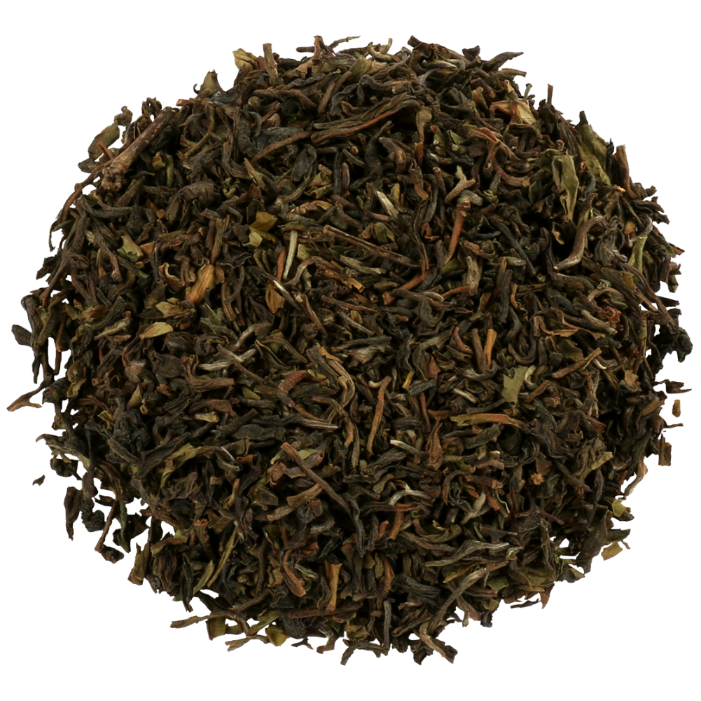 Liście herbaty Basilur Darjeeling – czarna herbata z delikatnym aromatem.