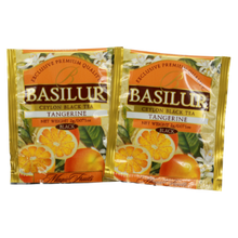 Koperty herbaty Basilur Tangerine z owocowym aromatem mandarynki.