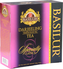 Opakowanie herbaty Basilur Darjeeling 100 x 2 g – czarna herbata premium z kolekcji Specialty Classics.