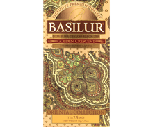 Herbata Basilur Golden Crescent w ozdobnym pudełku z cejlońską czarną herbatą.