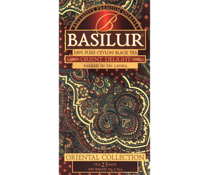 Basilur Orient Delight – front opakowania z motywem paisley.