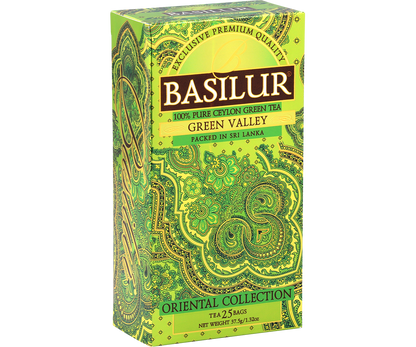 Herbata Basilur Green Valley z kolekcji Oriental Collection – widok z prawej strony.