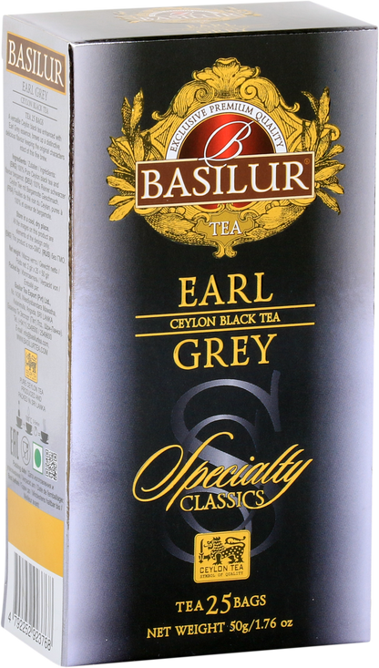 Herbata Basilur Earl Grey – 100% czarna Ceylon Tea z naturalnym olejkiem bergamotowym.
