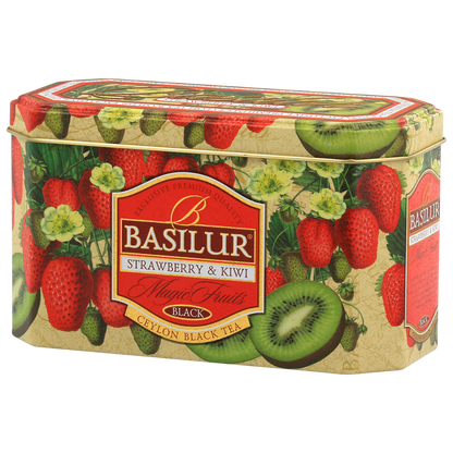 Zestaw_herbaty_Basilur_Strawberry_Kiwi_czarna_herbata_owocowa_w_puszce.