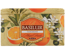Puszka herbaty Basilur Tangerine – czarna herbata cejlońska z mandarynką.