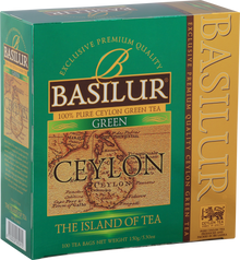Opakowanie Basilur Green Tea – czysta zielona herbata cejlońska z serii The Island of Tea.
