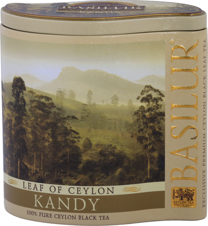Herbata Basilur Kandy w eleganckiej puszce – czarna herbata cejlońska premium.