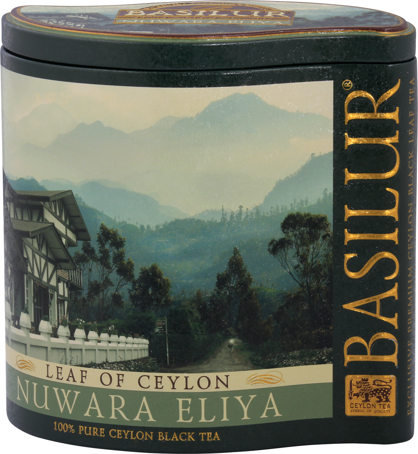 Herbata Basilur Nuwara Eliya w eleganckiej zielonej puszce – czarna herbata cejlońska premium.