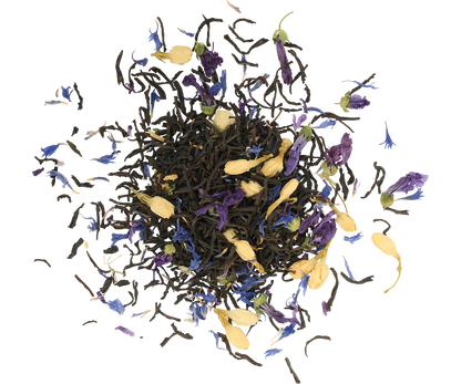 Mieszanka czarnej herbaty cejlońskiej z płatkami jaśminu i bławatka Basilur Tea Book vol. I.